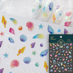 Ray Fish Shell  Conch Water Bubbles Octopus Starfish Mermaid Jellyfish Otter Dolphin Nail Art Decorations Sticker Manicure Decal (ONLINE ORDER ONLY)