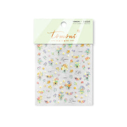 Cute Spring Flowers Purple Blue White Bowknot Rose Garden Daisy 5D Soft Embossed Relief Adhesive Nail Art Sticker Manicure Decal (ONLINE ORDER ONLY)