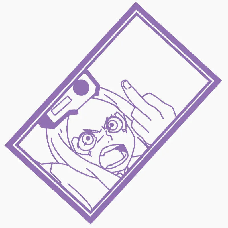 Japanese Anime Car Sticker Window Decoration Stickers The Boy Middle Finger Laptop Computer Auto Parts Vinyl Decals (ONLINE ORDER ONLY)