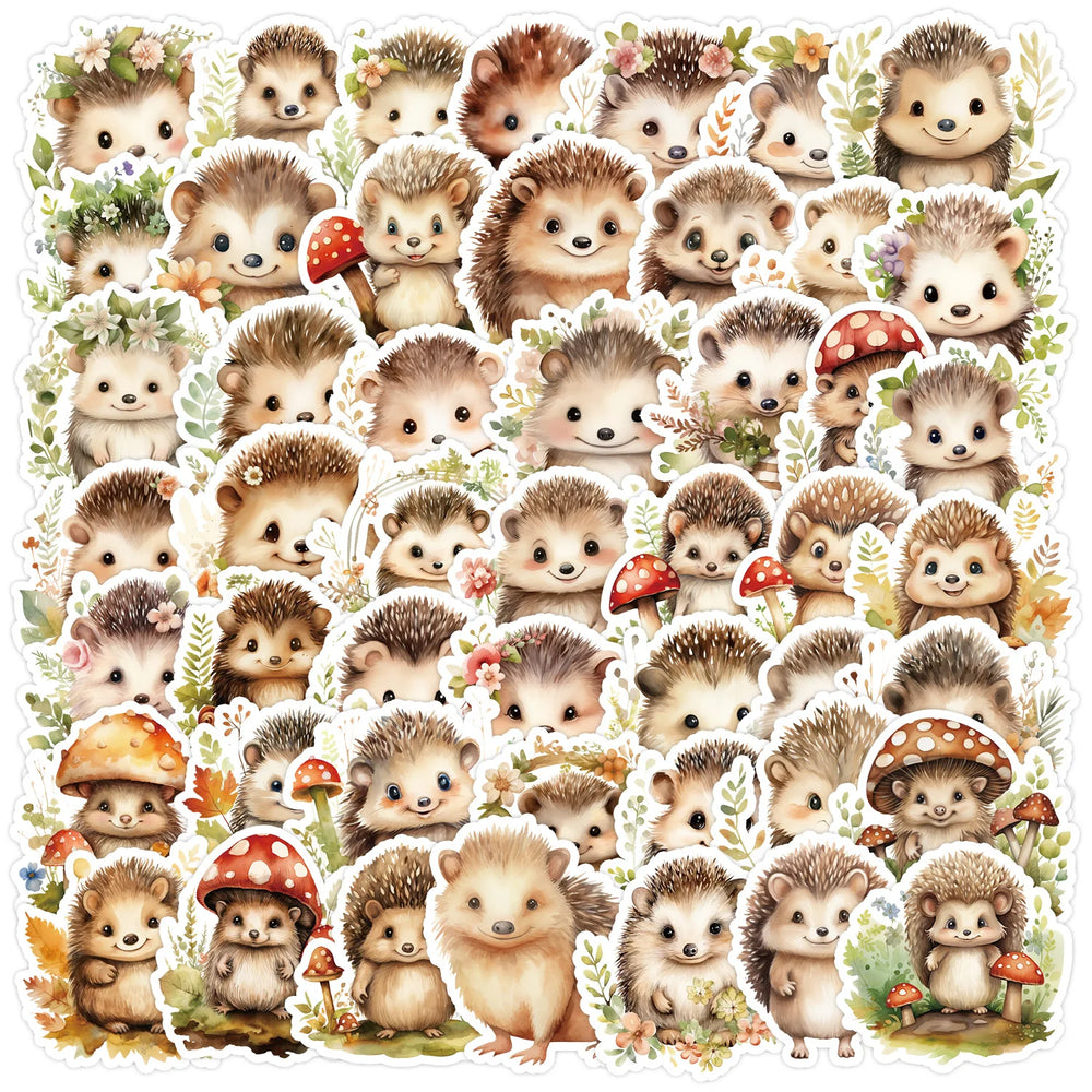 50pcs Cute Hedgehog Graffiti Stickers for Helmet, Wall, DIY Decoration (Online Order Only)