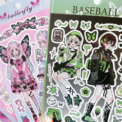 Cute Butterfly Fairy Series Sticker Girl Scrapbooking Hand Account Stickers Korean ins Idol Card DIY Deco Material Stationery (ONLINE ORDER ONLY)