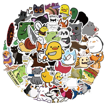 60PCS The Animal With The Knife Sticker Waterproof Vinyl Laptop Decorations DIY for Skateboard Stickers for Adults (Online Order Only)