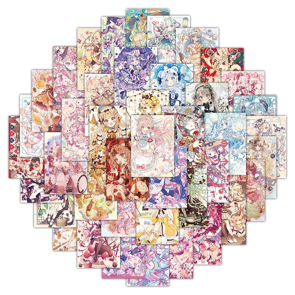 10/30/50PCS Kawaii Girl Cartoon Stickers ACGN Girl Sticker DIY Diary Scrapbook Luggage Laptop Bike Guitar Skateboard Decals Toy (ONLINE ORDER ONLY)