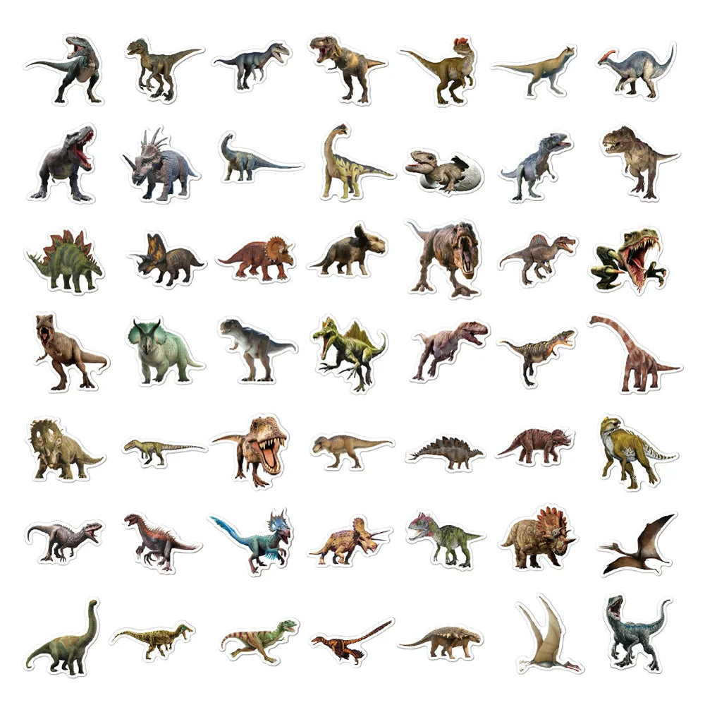100Pcs Cartoon Dinosaur Stickers DIY Mobile Phone Case Suitcase Skateboard Graffiti Stickers Children's Toys (ONLINE ORDER ONLY)
