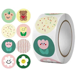 100-500pcs Cartoon Flower Scrapbooking Stickers Adhesive Decals For Journal Baking, Birthday Gifts Party Favor Baby Shower (ONLINE ORDER ONLY)