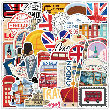 10/50PCS Vintage British London Landscape City Travel Stickers Aesthetic DIY Laptop Motorcycle Guitar Car Waterproof Sticker Toy (ONLINE ORDER ONLY)