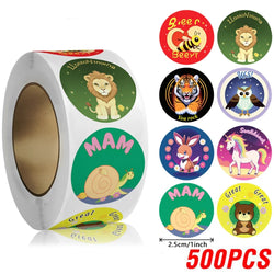 100-500pcs Cute Cartoon Animal Stickers 1inch Reward Sticker for Gift Wrapping Decor Envelope Sealing Labels Stationery Stickers (ONLINE ORDER ONLY)