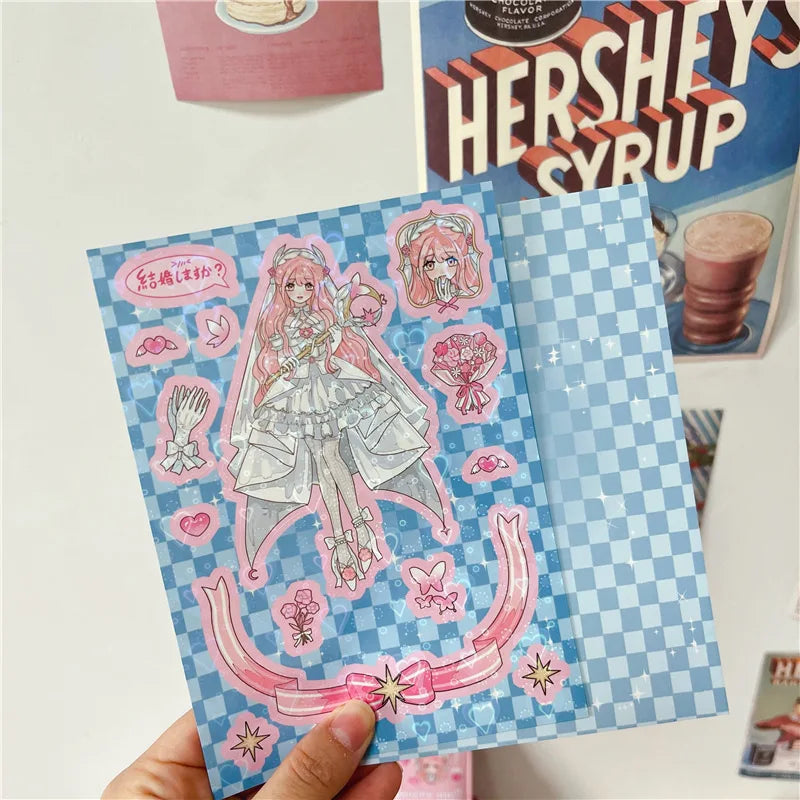 Cute Retro Comic Girl Stickers Diary Scrapbooking DIY Album Decoration Sticker Couple Aesthetic Kawaii Stationery Stick Label (ONLINE ORDER ONLY)