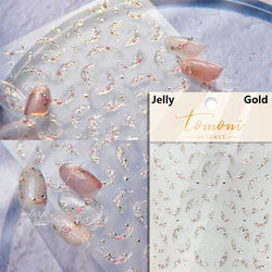 Summer Beach Ocean Water Ripples Flash Star Shell Starfish Conch Seasnail Soft Relief Decoration Nail Art Sticker Manicure Decal (ONLINE ORDER ONLY)