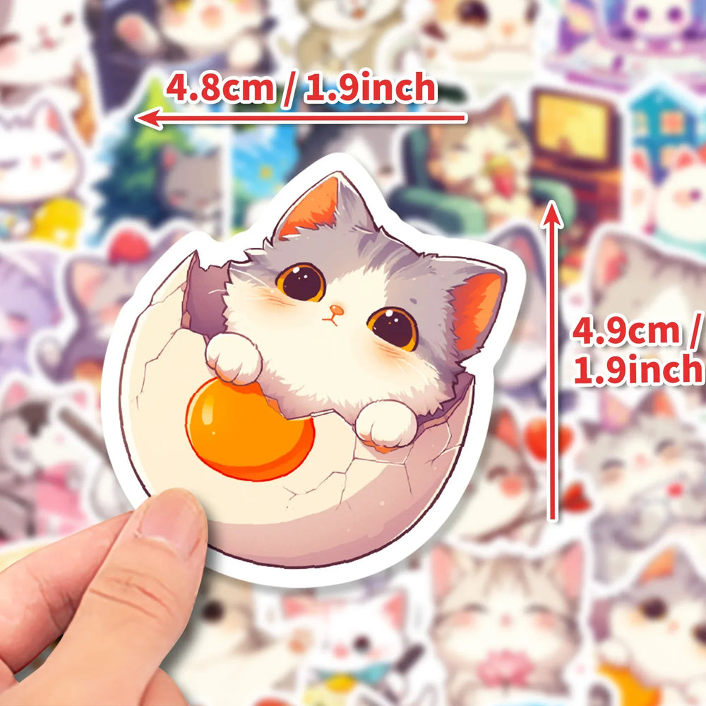 10/30/50PCS Cute Animal Cartoon Stickers Kawaii Cat Graffiti Sticker DIY Laptop Phone Guitar Bike Skateboard Decals Kids Toy (ONLINE ORDER ONLY)