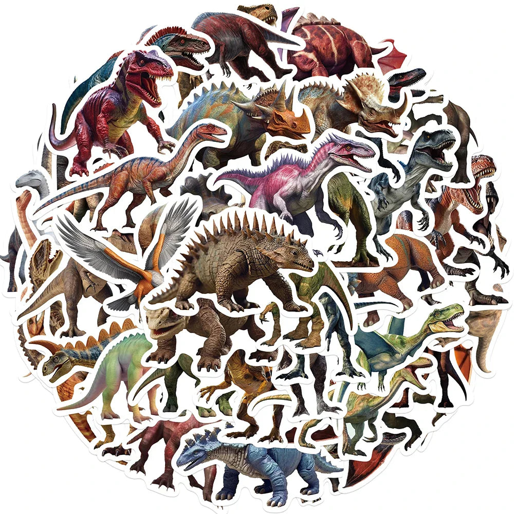 Jurassic Dinosaur Cartoon Stickers Decals for Skateboard Laptop Car Kids Toy (Online Order Only)
