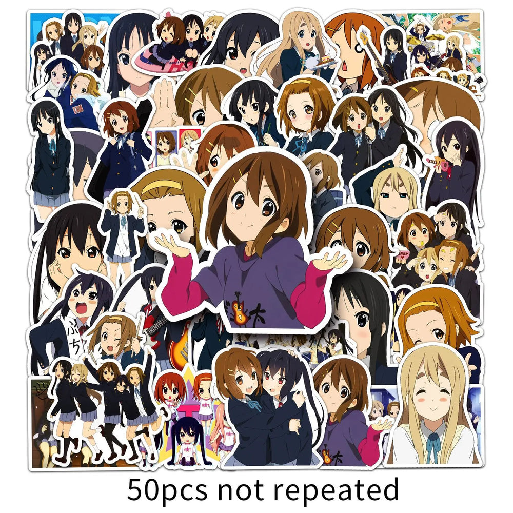 K-ON! Graffiti Stickers Pack - 50pcs for Helmets, Desktops, Walls, DIY Decoration Wholesale (Online Order Only)