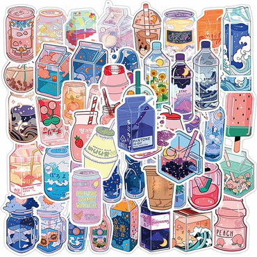 10/30/50PCS Japan Dink Sticker Aesthetic Sketchbook for Kids Children's PVC Decoration Scrapbooking School Stationery Supplies (Online Order Only)