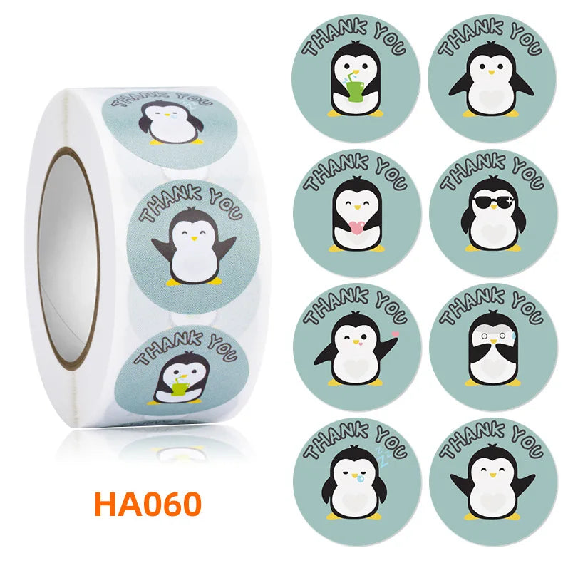 1inch/2.5cm Animal Good Job Cool Stickers Roll for Envelope Praise Reward Student Work Label Stationery Seal Lable (ONLINE ORDER ONLY)