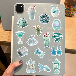 50pcs Mint Mambo Green Ins 3D Cool Stickers Summer DIY Diary Scrapbooking Car Motorcycle Journal Decorative Decals Sticker﻿ (ONLINE ORDER ONLY)
