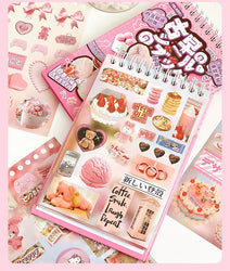 30sheets/book Y2K Retro Cute Bear Food Cut Film Sticker for Laptop Phone Camera Journal Scrapbook Kawaii Decoration Sticker Gift (ONLINE ORDER ONLY)