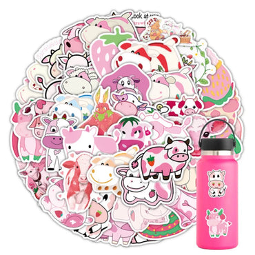 10/50/60PCS Milk Cow Sticker Laptop Stationery Scrapbook Cute Sticker Aesthetic Scrapbook Materials Craft Supplies Children (ONLINE ORDER ONLY)