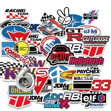 10/20/50/100pcs Cool JDM Stickers Auto Car Modify Motorcycle Scooter Bike Skateboard Laptop Graffiti Vinyl Decals Sticker Bomb (Online Order Only)