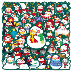 Snowman Christmas Stickers for Phone Laptop Luggage Skateboard Decals Gift (Online Order Only)