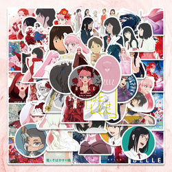 50pcs Anime Belle Dragon Freckled Princess Stickers for Laptop, Skateboard, Luggage, Kids Gifts (ONLINE ORDER ONLY)