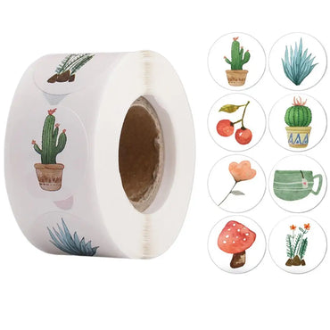 100-500pcs Round Cartoon Sticker 1Inch Thank You Stickers for Gift Cards Envelope Paper Scrapbook Sealing Label (ONLINE ORDER ONLY)