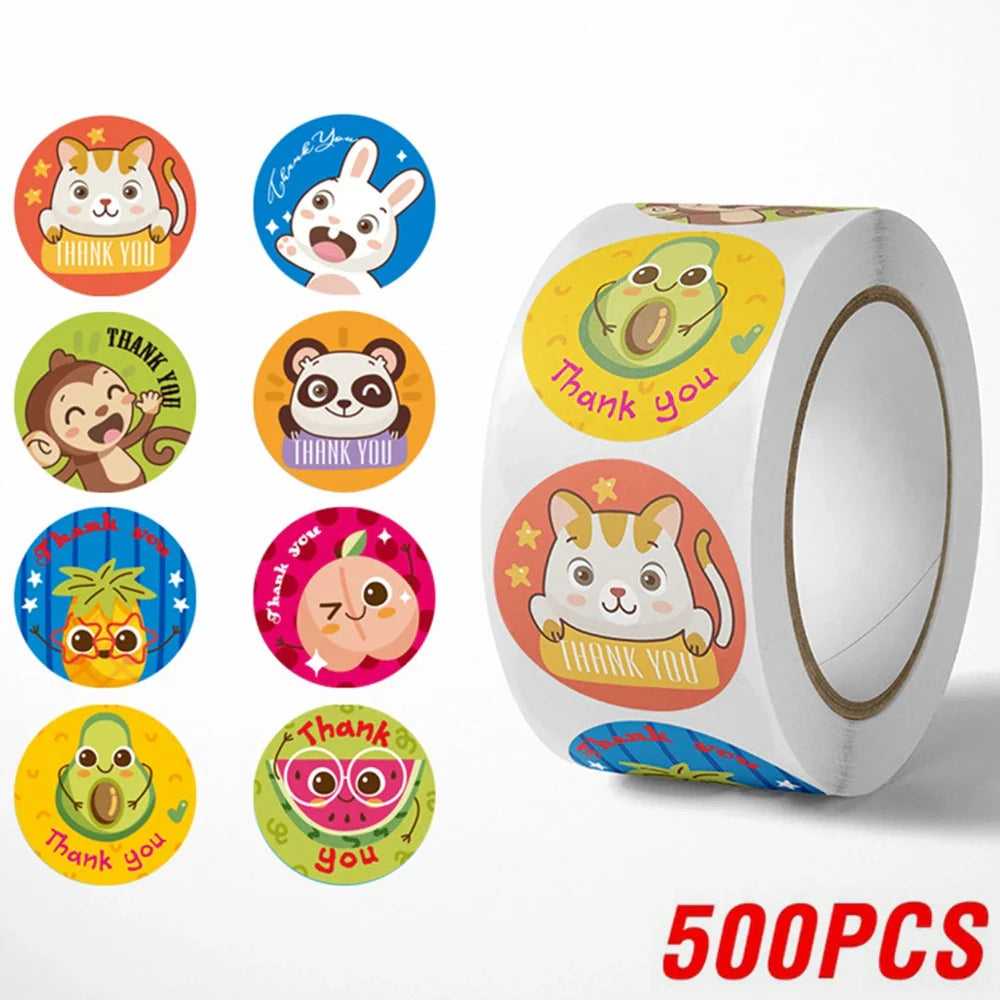 100-500pcs Cute Cartoon Animals Reward Stickers School Teacher Supplies Classic Toy Gift Sealing Decor Stationery Sticker (Online Order Only)