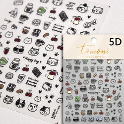 Cute Cat Eye Fishbone Animals Leopard Cat Ginger Cat Kitten Exclamation Point Paw Self Adhesive Nail Art Sticker Manicure Decals (ONLINE ORDER ONLY)