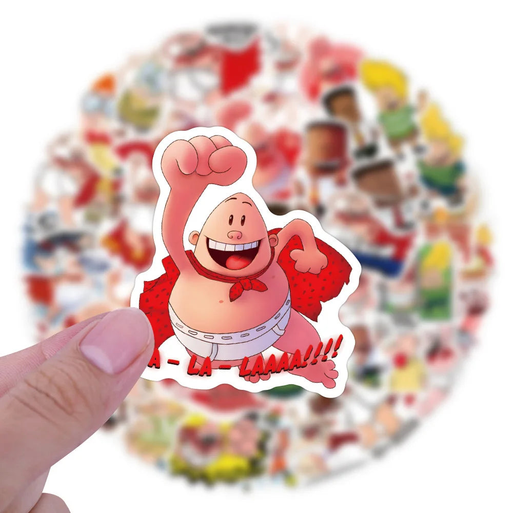 10/30/55PCS Captain-Underpants sticker Stickers Decor Luggage Laptop Phone Guitar Refrigerator Skateboard Reward Sticker Kid Toy (ONLINE ORDER ONLY)