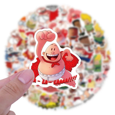 10/30/55PCS Captain-Underpants sticker Stickers Decor Luggage Laptop Phone Guitar Refrigerator Skateboard Reward Sticker Kid Toy (ONLINE ORDER ONLY)