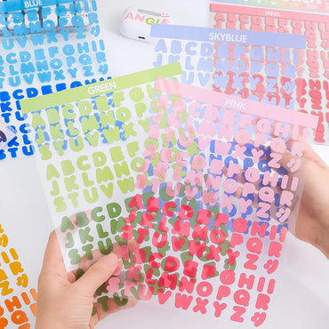 2Style 8Pcs/pack vibrant letters waterproof PET cut film handbook stickers English handbook material painting creative stickers (ONLINE ORDER ONLY)