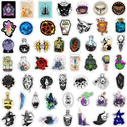 10/30/50ocs  Art Magic Witch Apothecary Lucky Crystal Stickers Aesthetic Decal Motorcycle Skateboard Laptop Luggage Car Sticker (ONLINE ORDER ONLY)
