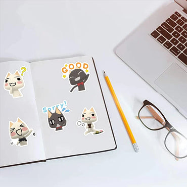 50Pcs Inoue Toro Cat Stickers Funny Kawaii Cartoon Cute Meme Sticker Vinyl Waterproof Graffiti Decal for Laptop Phone Guitar (ONLINE ORDER ONLY)