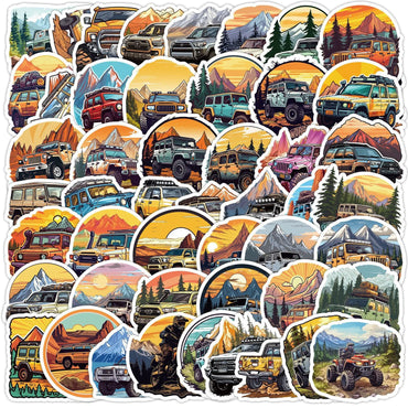 10/50PCS Cool Mountain ORV Off-Road Vehicle Car Stickers Laptop Skateboard Bike Phone Luggage Guitar Helmet Waterproof Sticker (Online Order Only)
