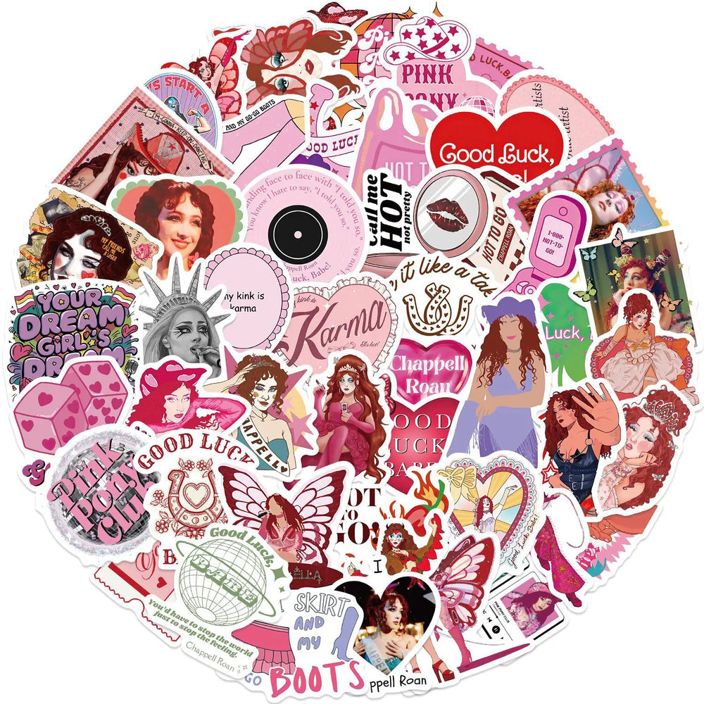 Chappell Roan Graffiti Stickers 10/30/52pcs Waterproof Decals for Laptop Phone Skateboard Fridge (Online Order Only)
