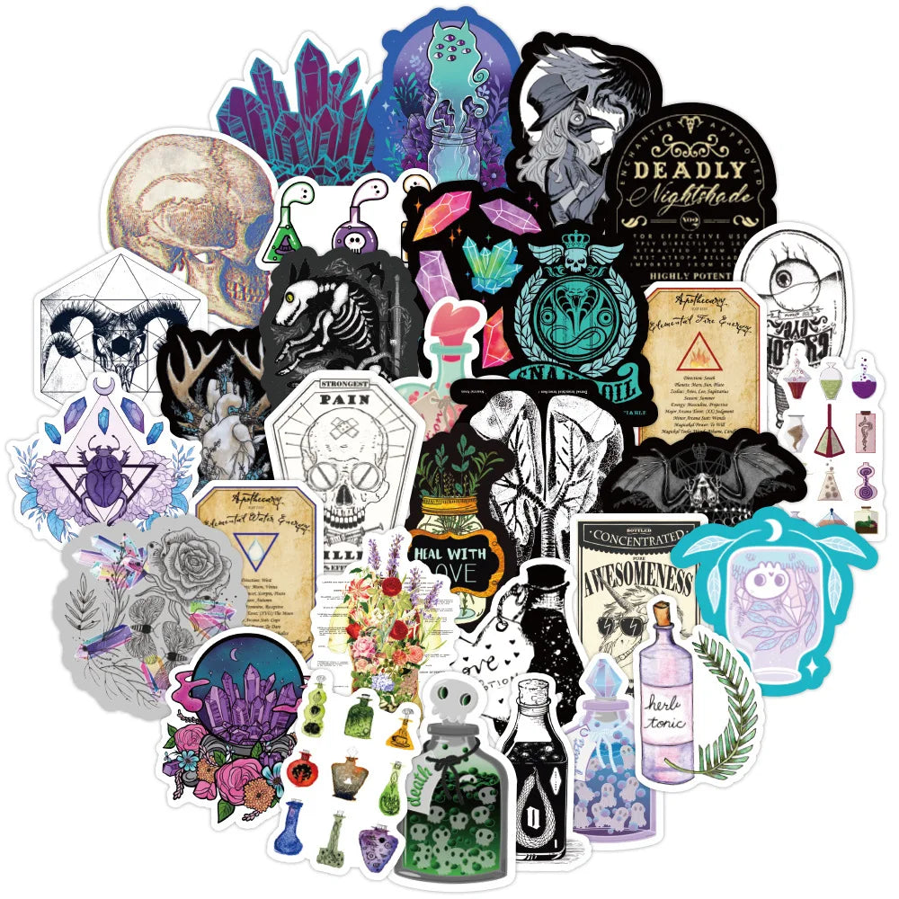 50/100PCS Pharmacist Horror Gothic Graffiti Mobile Phone Notebook Luggage Car Decoration Waterproof Sticker Toy Wholesale (Online Order Only)