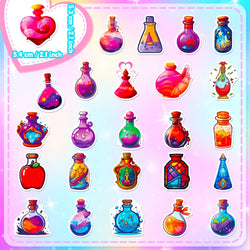 10/50PCS Colorful Magic Bottle Stickers Funny Cute Decals For Kids Laptop Luggage Fridge Diary Bike Phone Notebook Stickers (Online Order Only)