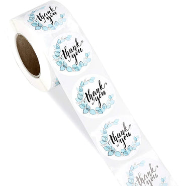 500pcs/roll Flowers Thank You Sticker Labels Round Reward Stickers Wedding Party Decor Envelope Seals Stickers Stationery (ONLINE ORDER ONLY)
