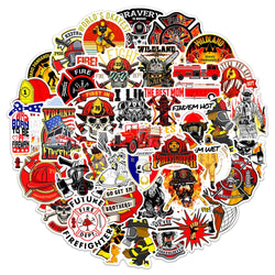 Firefighter Waterproof Stickers 10/30/50pcs for Skateboard, Laptop, Car, Motorcycle, Guitar, Phone, Bike (ONLINE ORDER ONLY)