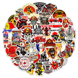 Firefighter Waterproof Stickers 10/30/50pcs for Skateboard, Laptop, Car, Motorcycle, Guitar, Phone, Bike (ONLINE ORDER ONLY)