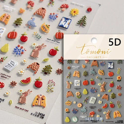 Charming Sunflower Rabbit Pumpkin Squirrel Pinecone Deciduous Produce Good Harvests Cookie Nail Art Sticker Decoration Decals (ONLINE ORDER ONLY)