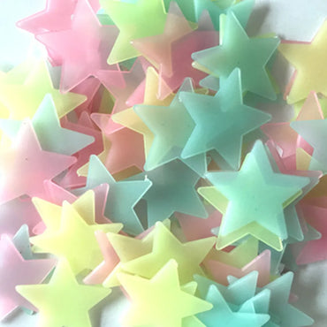 100pcs Fluorescent Glow in the Dark Stars Wall Stickers for Kids Rooms Decoration Livingroom Baby Bedroom Ceiling Home Decor (ONLINE ORDER ONLY)