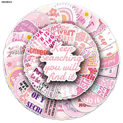 Pink Motivational Quote Stickers for Laptop Luggage Suitcase Decal (Online Order Only)