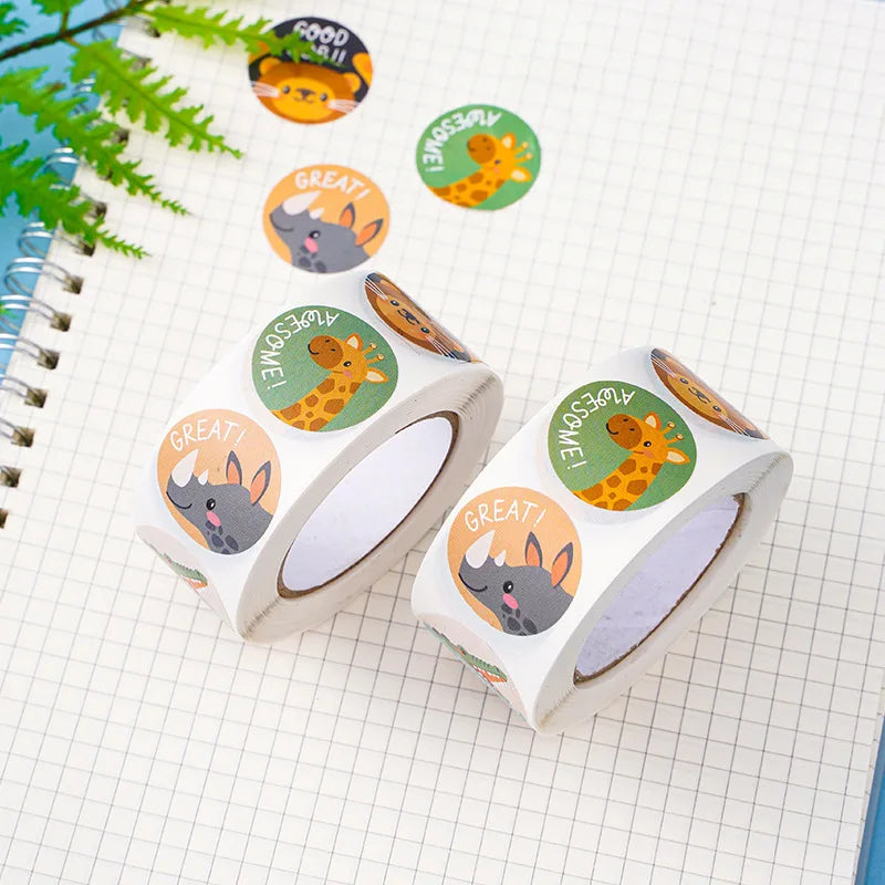 100-500pcs Reward Stickers Motivational Stickers For Kids For School Reward Students Teachers Cute Animals Stickers Labels (ONLINE ORDER ONLY)