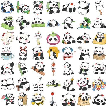 10/30/50PCS Kawaii Panda PVC Sticker Aesthetic Sticky DIY Colorful Decoration Scrapbooking Hand Accounting Supplies for Kids (ONLINE ORDER ONLY)
