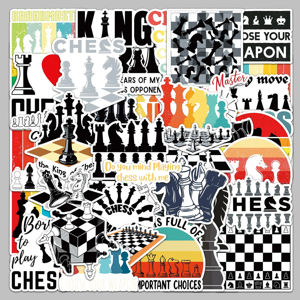 50pcs Cartoon Chess Stickers for Helmet, Wall, DIY Decoration (ONLINE ORDER ONLY)