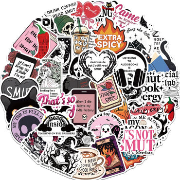 10/50pcs Smut Dark Romance Bookish Spice Reader Girl Cartoon Booktok Stickers Aesthetic Kindle Ipad Phone Laptop Diary Sticker (Online Order Only)