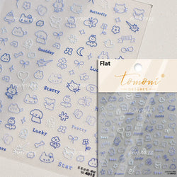 Worker's Speech Chinese Characters Abstract Comics Vivid Patterns Adhesive Nail Art Stickers Satirical Writing Manicure Decals (Online Order Only)