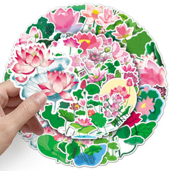 Lotus Cartoon Stickers Set: Laptop, Phone, Car, Bike, Skateboard Decals (ONLINE ORDER ONLY)