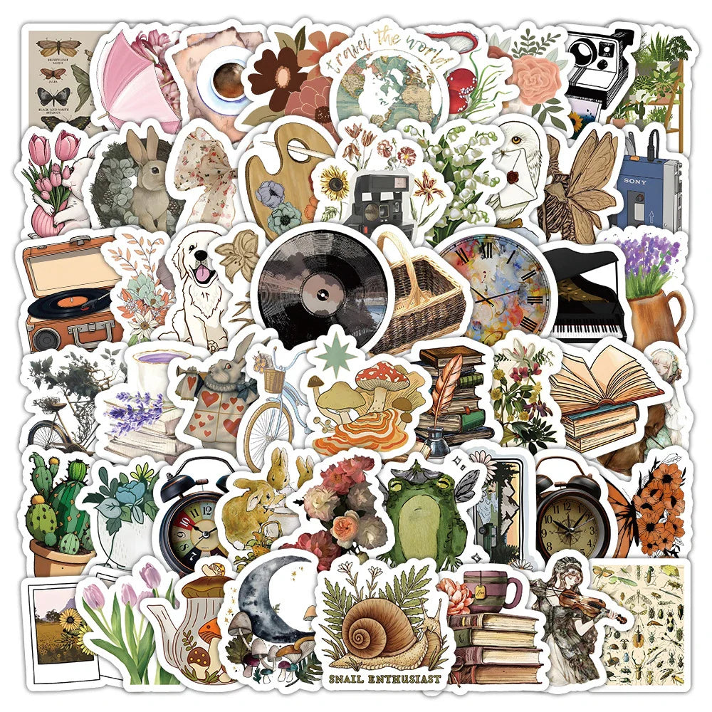 Cartoon Vintage Graffiti Stickers Pack for Water Bottle Laptop Phone Diary (ONLINE ORDER ONLY)