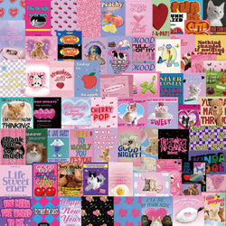 Y2K Pink Aesthetic Cat Stickers - 10/30/65pcs for Motorcycle, Skateboard, Phone, Graffiti (Online Order Only)